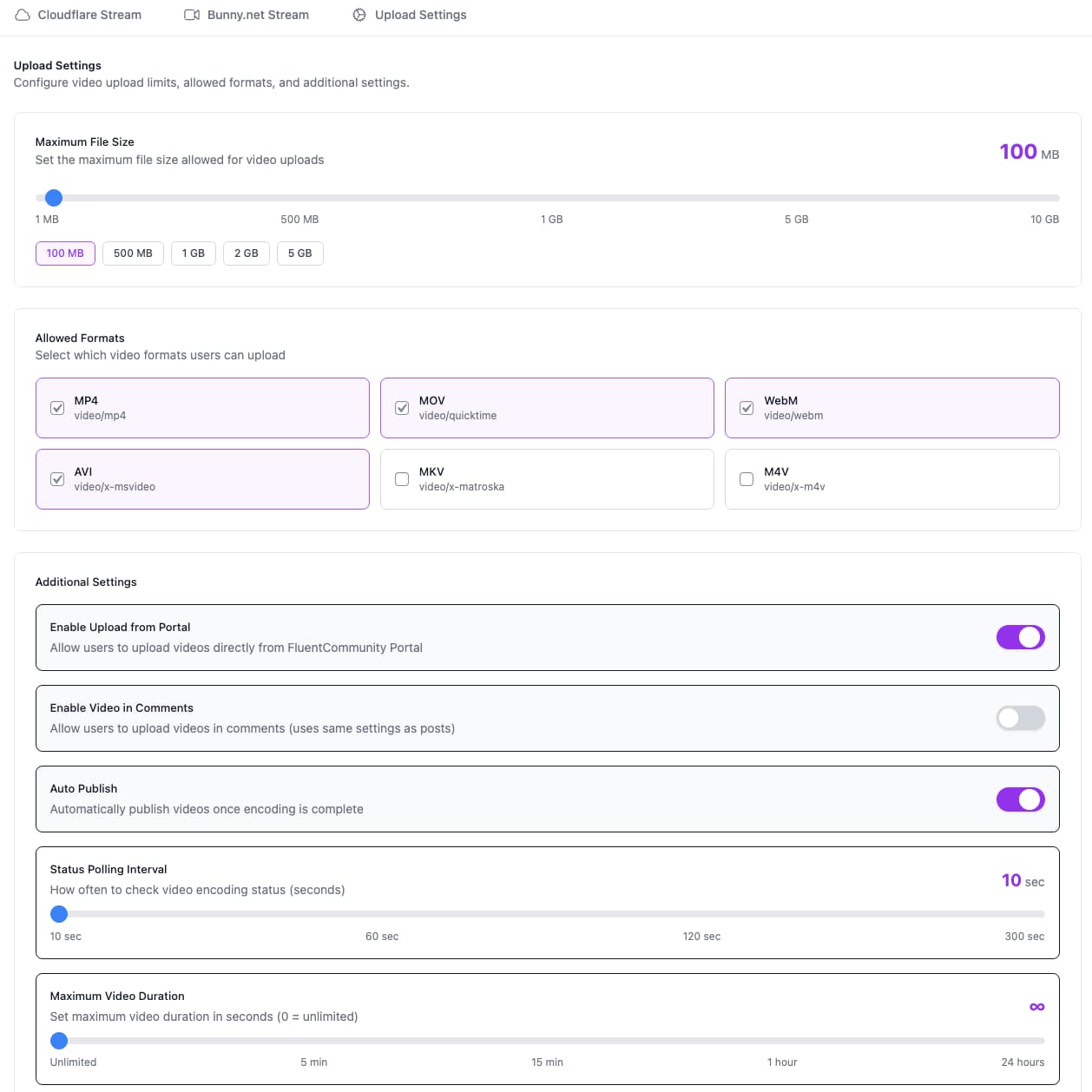 Video in FluentCommunity post with comments showing video replies
